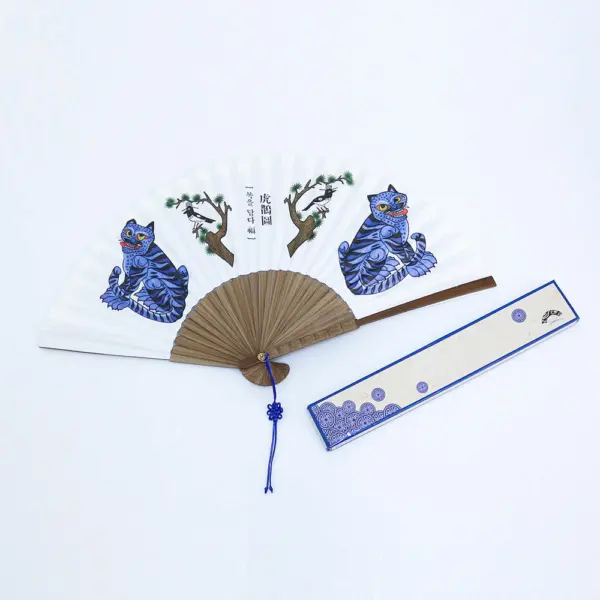 Traditional Korean Paper Fan Ho-jak-do Ojukseonbuchae Decorative Goods - Made in Korea
