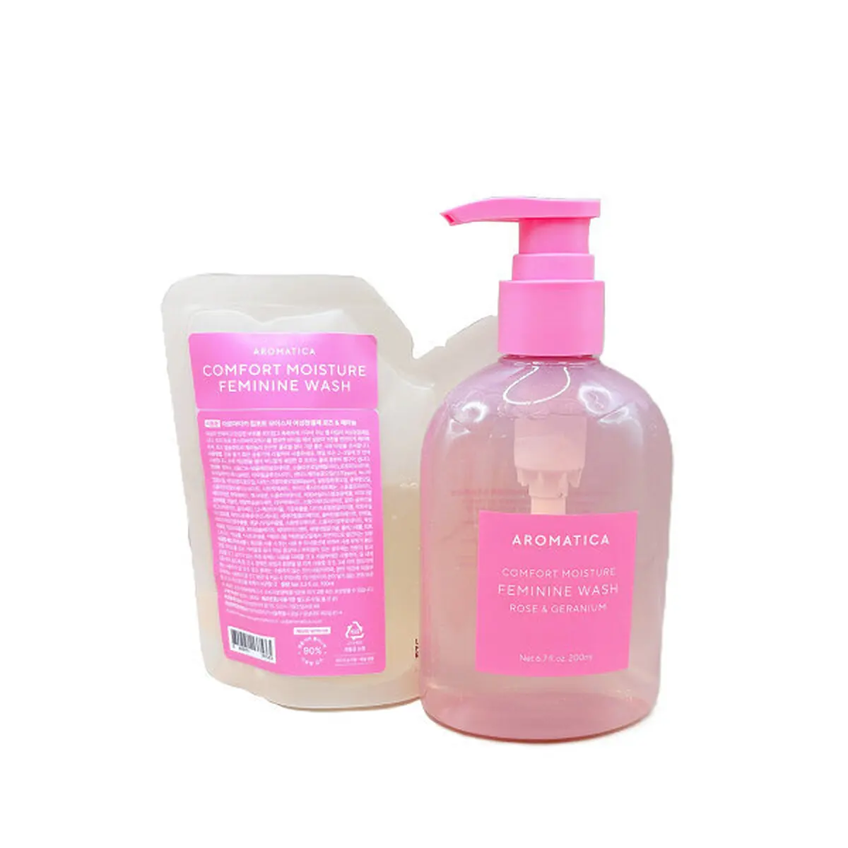 AROMATICA Comfort Moisture Feminine Wash Rose & Geranium 200ml+Refill 100ml