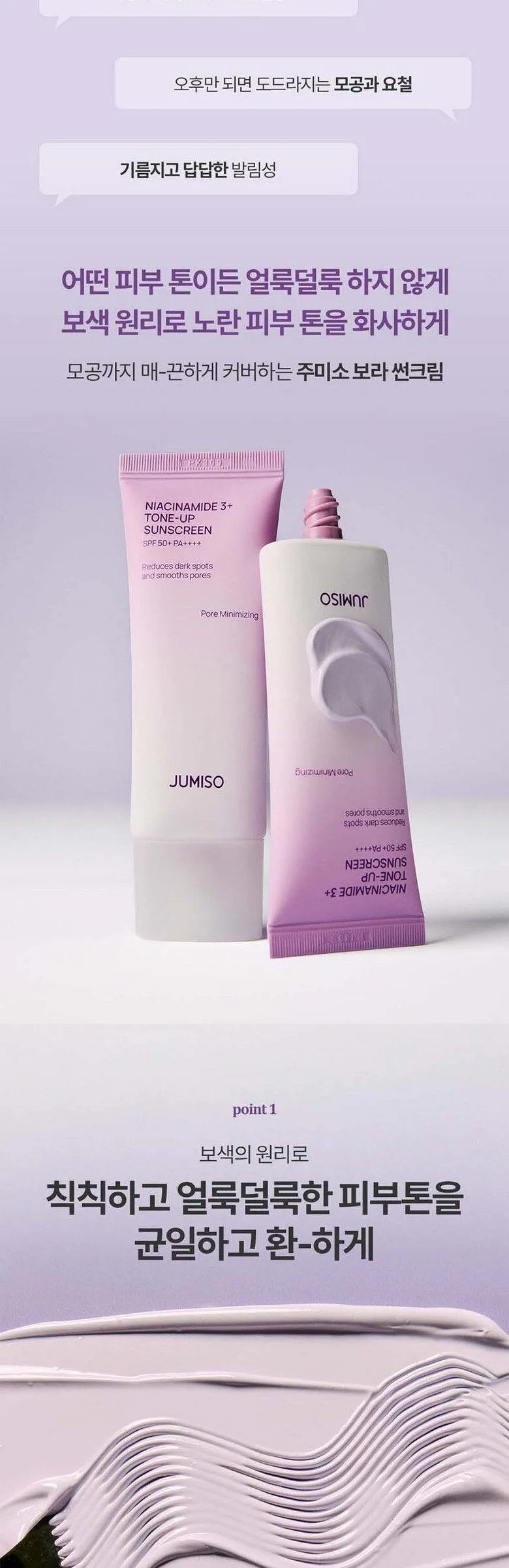 JUMISO Niacinamide 3+ Tone-Up Sunscreen SPF 50+ PA++++ 40ml Detail