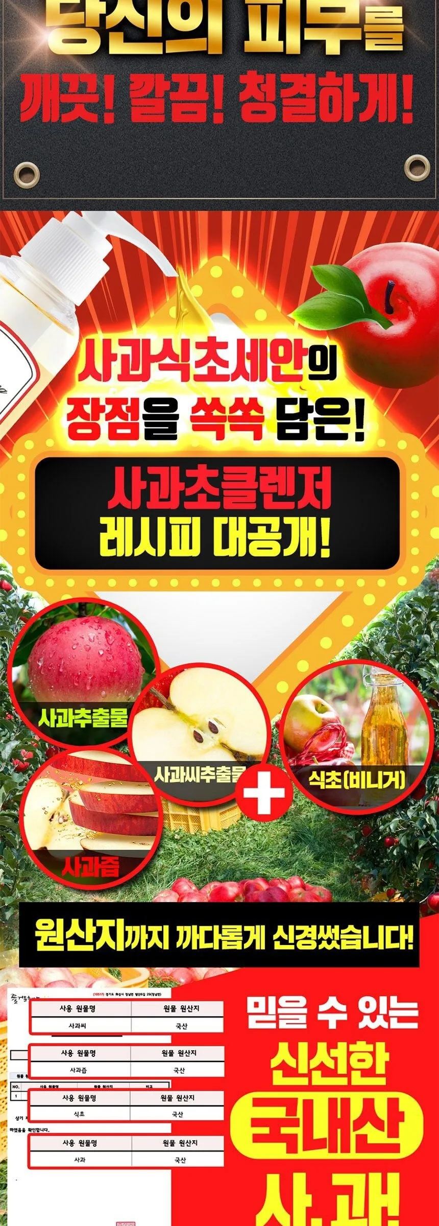 Label Young Shocking Apple Vinegar Cleanser 200ml Detail
