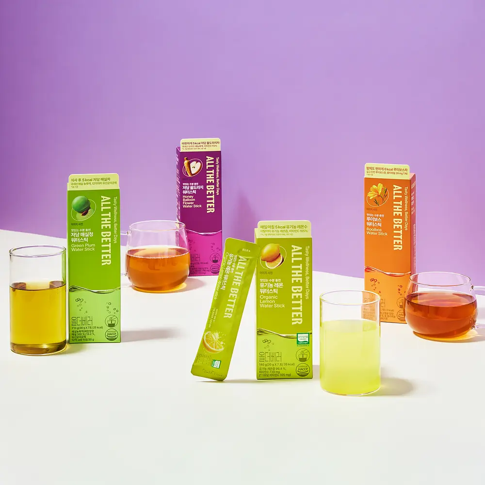 ALL THE BETTER Organic Lemon Water Stick 7 Sticks (Choose 1 of 4)