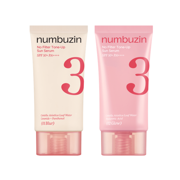 numbuzin No3 Filter Tone-Up Sun Serum 01 Blur 50ml+ 02 Glow 50ml Set - SPF50+ PA++++