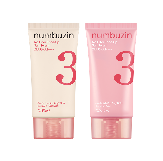 numbuzin No3 Filter Tone-Up Sun Serum 01 Blur 50ml+ 02 Glow 50ml Set - SPF50+ PA++++