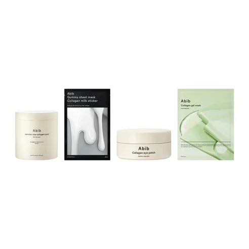 Abib Jericho Rose Collagen Pad 250ml + Gummy Sheet Mask Collagen Milk Sticker 10 Sheets + Abib Collagen Eye Patch Resurrection Jelly 90g (60 Patches) + Abib Collagen Gel Mask