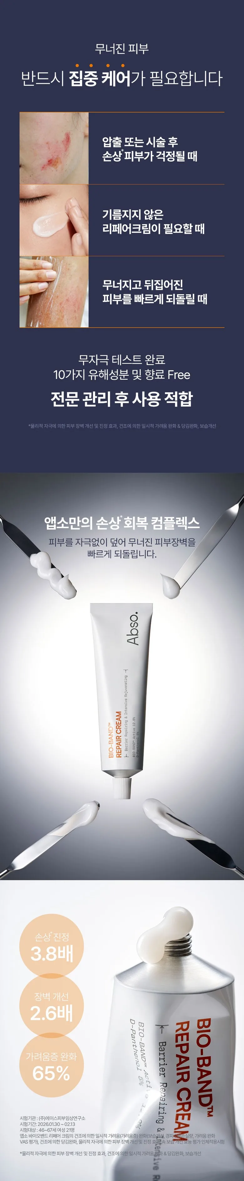 Abso Bio-Band Repair Cream PDRN Panthenol Soothing Moisturizing 50g Detail