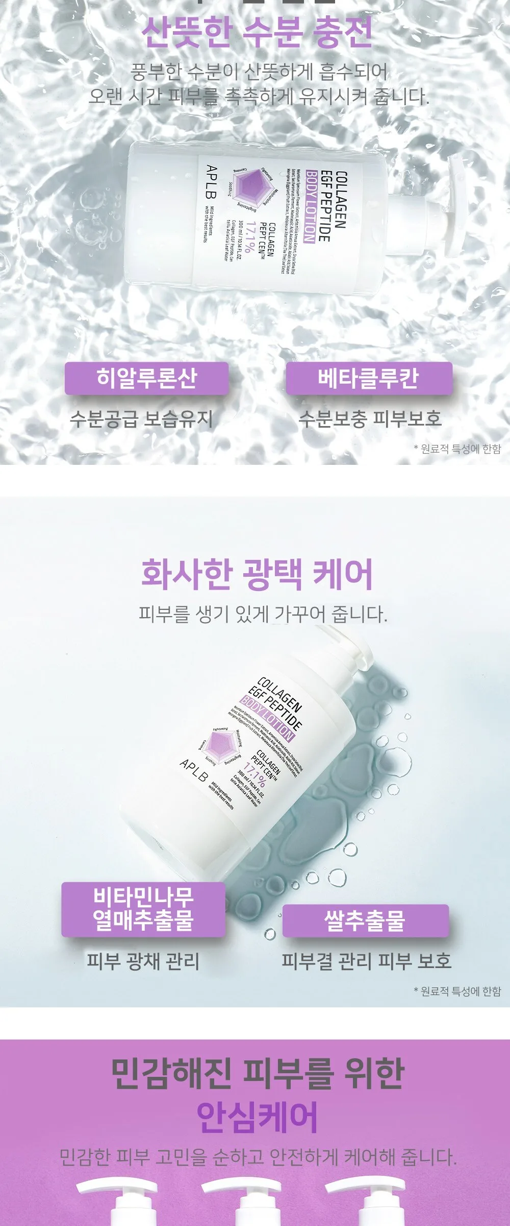 APLB COLLAGEN EGF PEPTIDE BODY LOTION 300ml Detail
