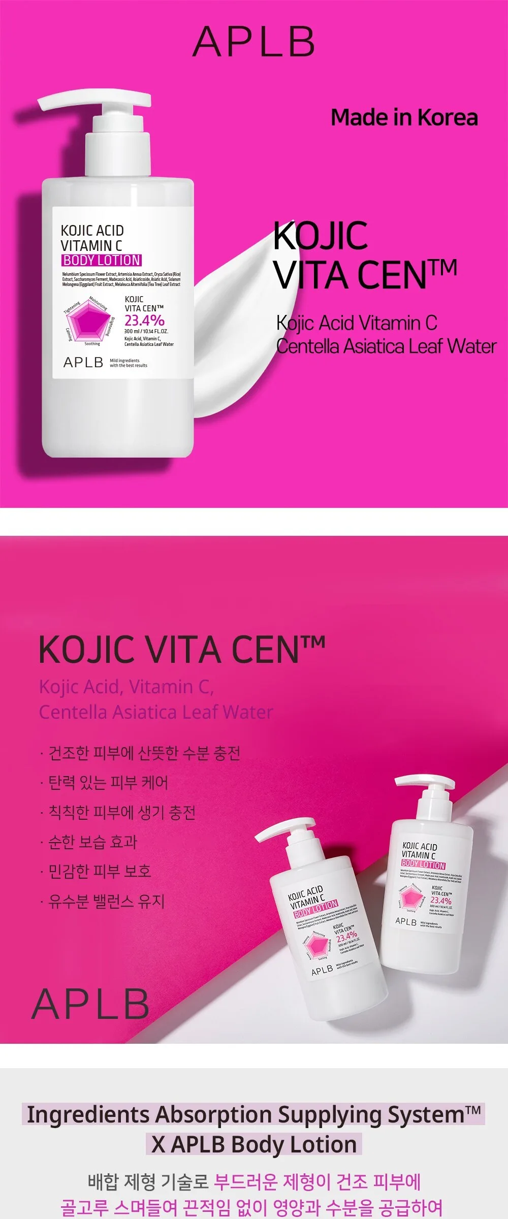 APLB KOJIC ACID VITAMIN C BODY LOTION 300ml Detail