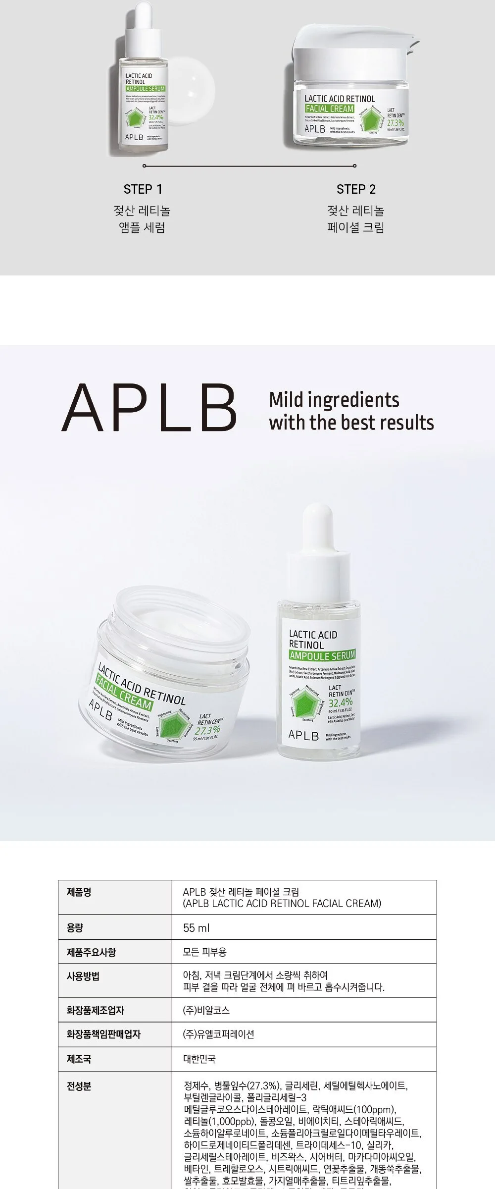 APLB Lactic Acid Retinol Facial Cream 55ml Detail