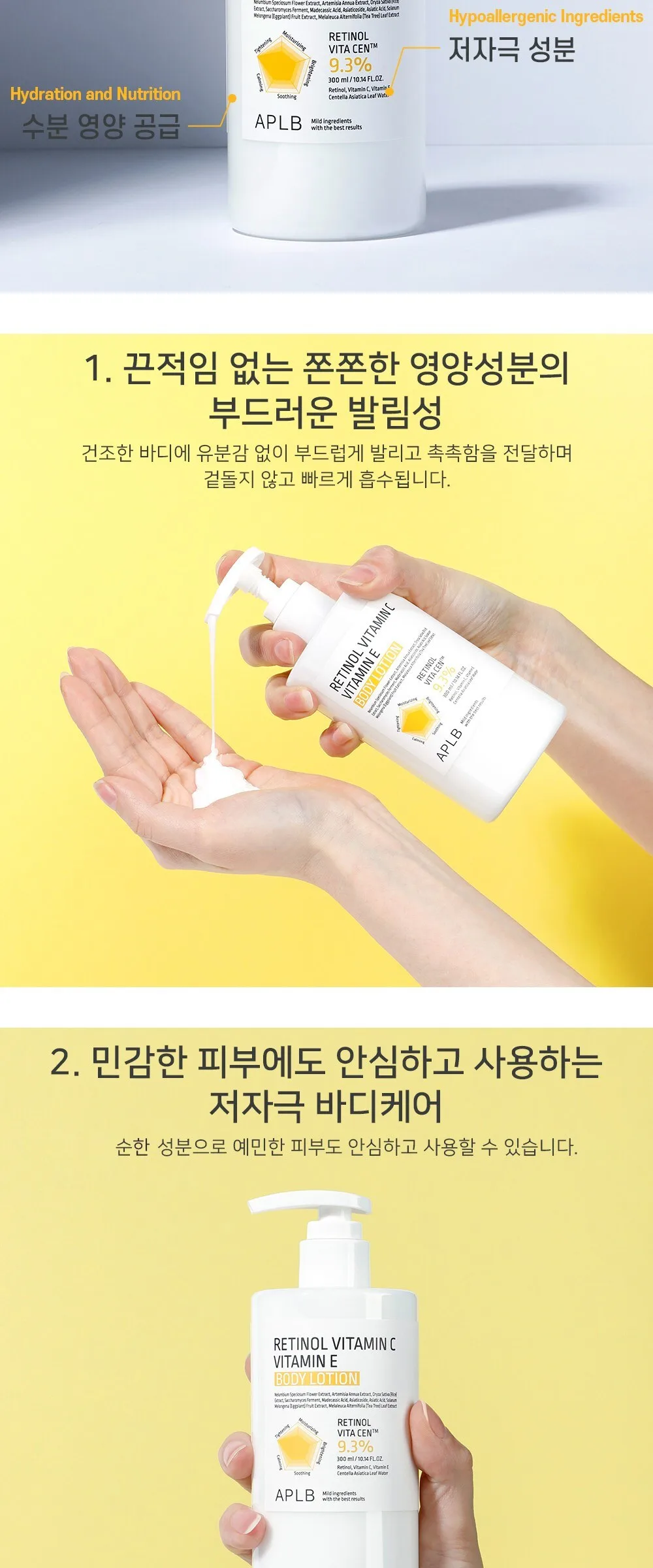 APLB Retinol Vitamin C Vitamin E Body Lotion 300ml Detail