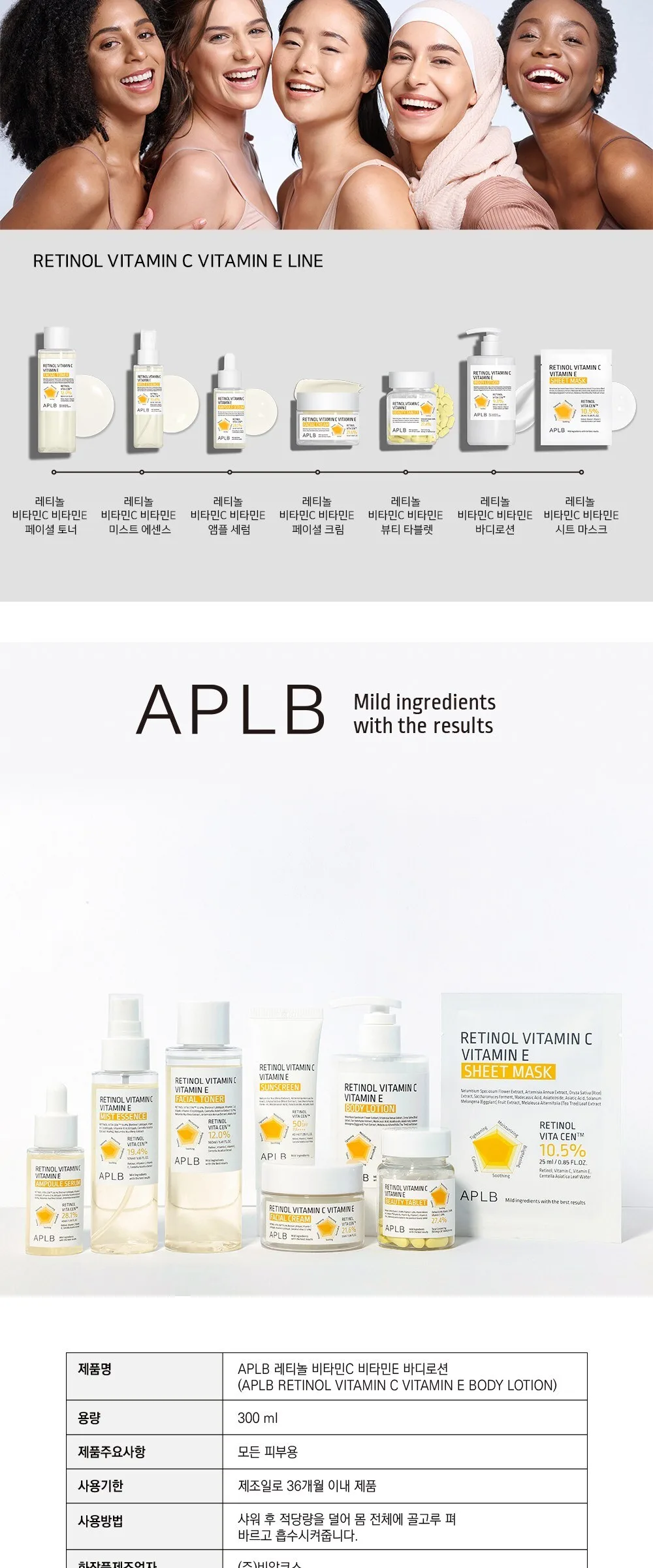 APLB Retinol Vitamin C Vitamin E Body Lotion 300ml Detail