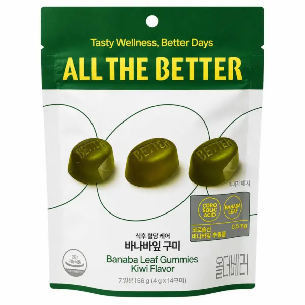 ALL THE BETTER Banaba Leaf Gummies Kiwi Flavor 56g (14 pcs)