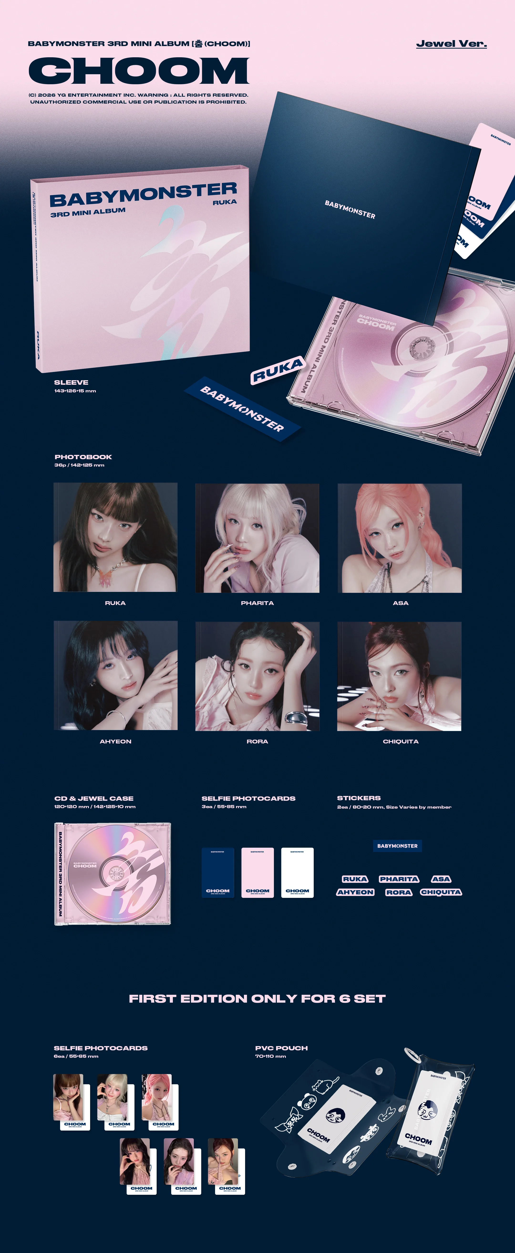 BABYMONSTER 3rd MINI ALBUM CHOOM Jewel Ver. Detail