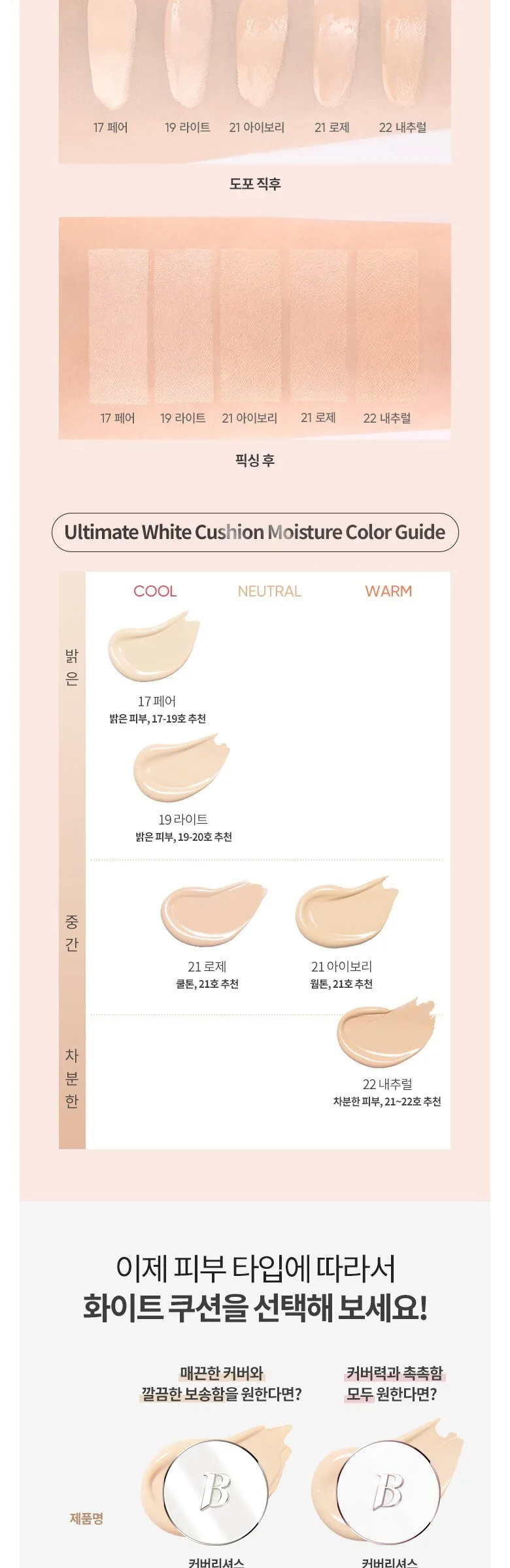 BANILA CO Covericious Ultimate White Cushion Moisture 14g x3 (Shade 22 Natural) Detail
