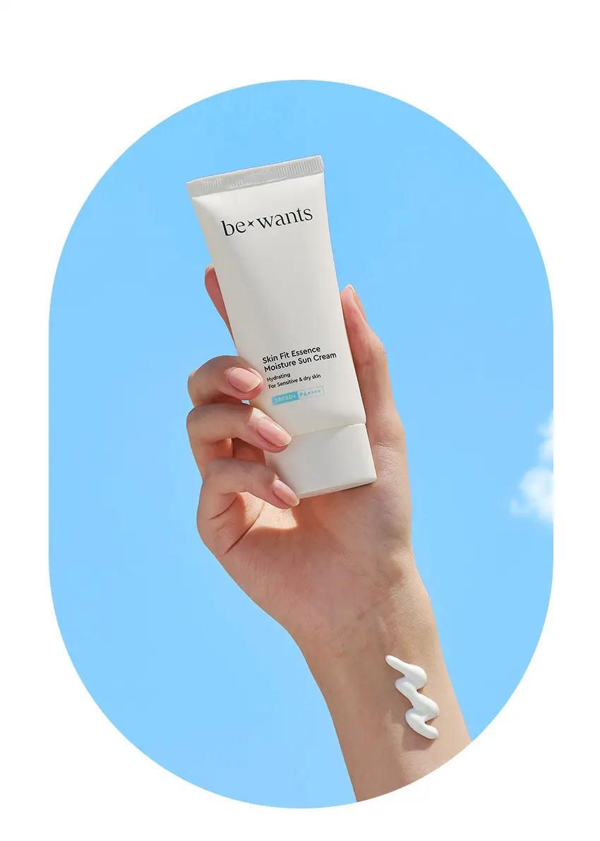 be:wants Skin Fit Essence Moisture/Tone-Up Sun Cream 50ml Duo Detail