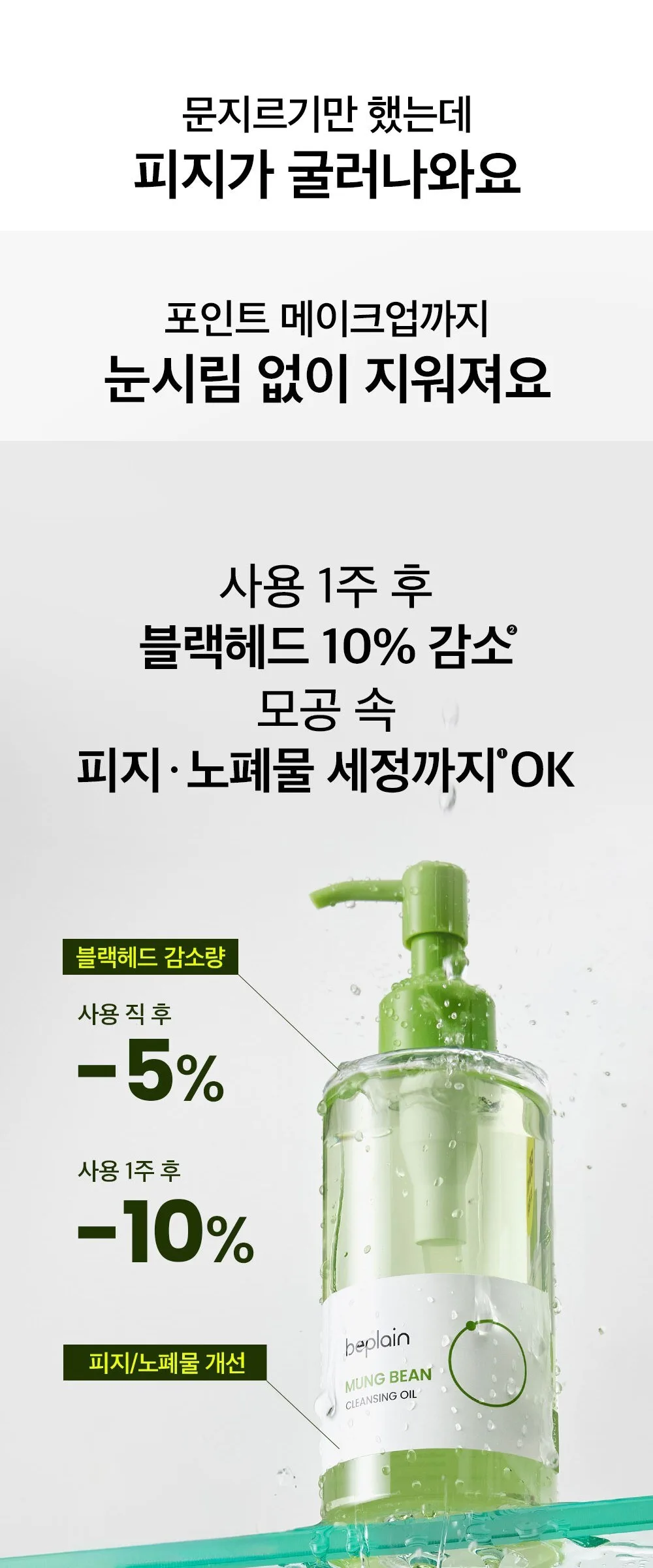 beplain MUNG BEAN CLEANSING OIL 200 ml + 20 ml × 2 SET Detail