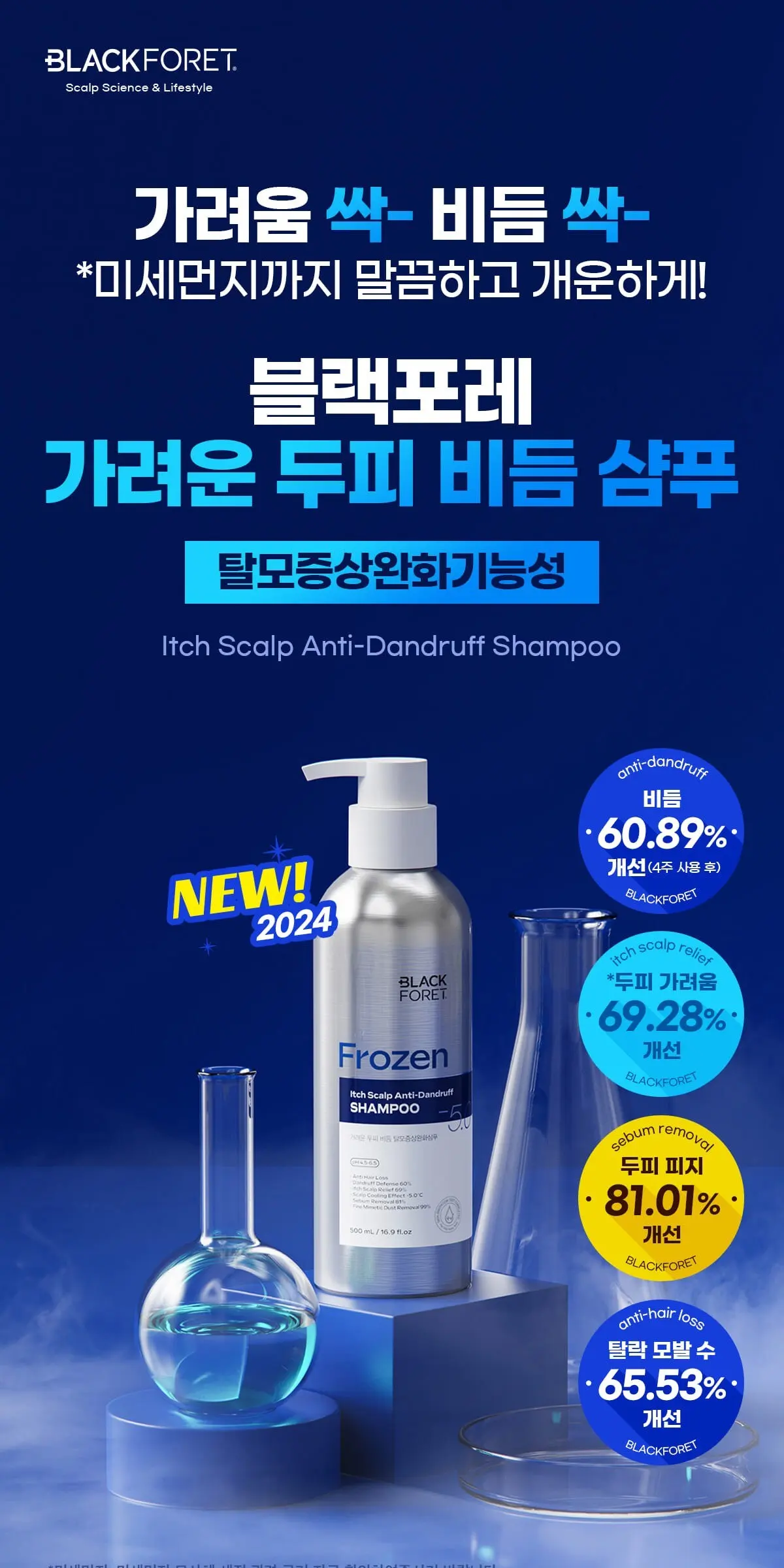 BLACK FORET Frozen Itch Scalp Anti-Dandruff Shampoo 500ml Detail