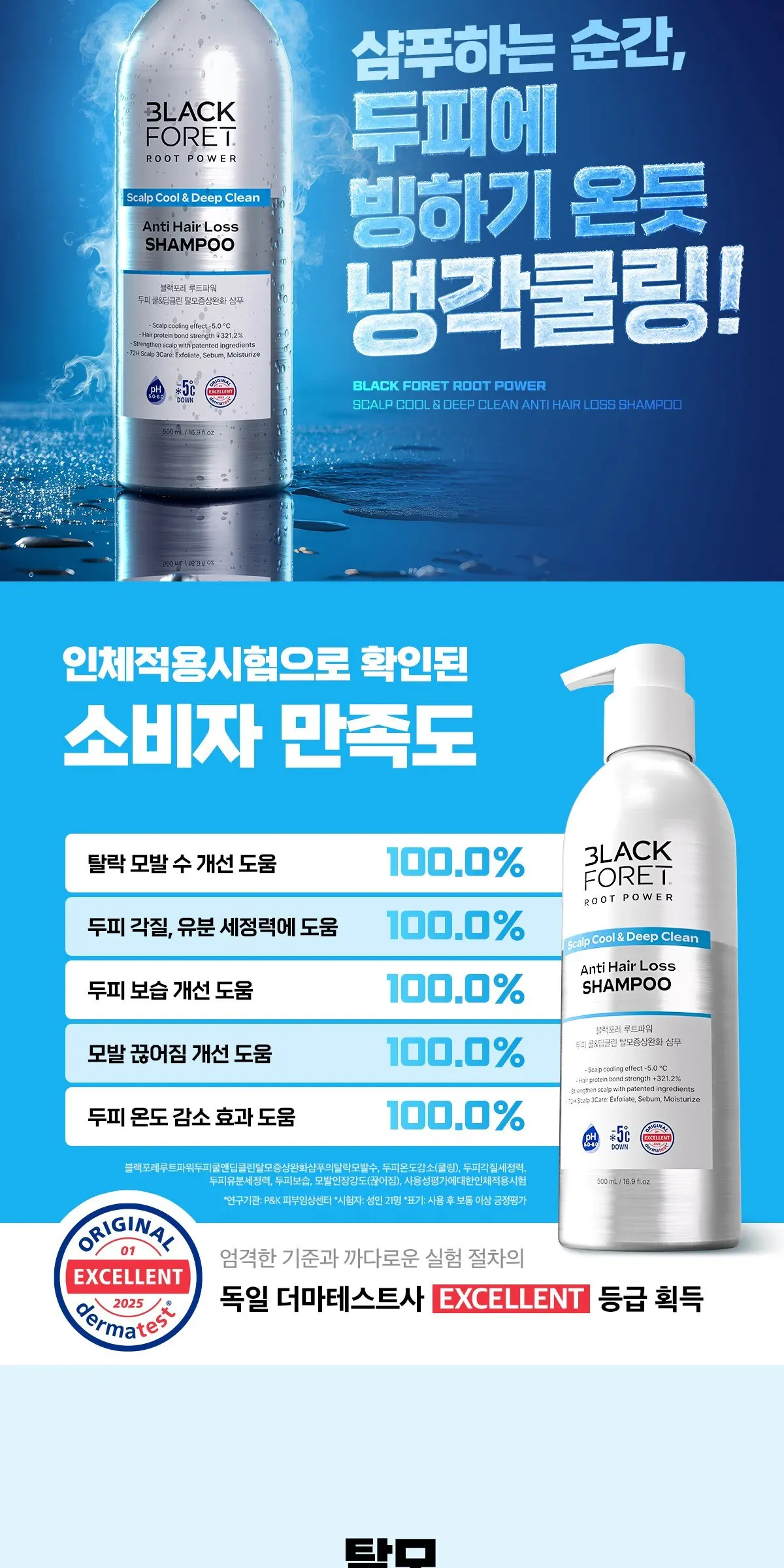 BLACK FORET Root Power Scalp Cool & Deep Clean Anti Hair Loss Shampoo 500ml Detail