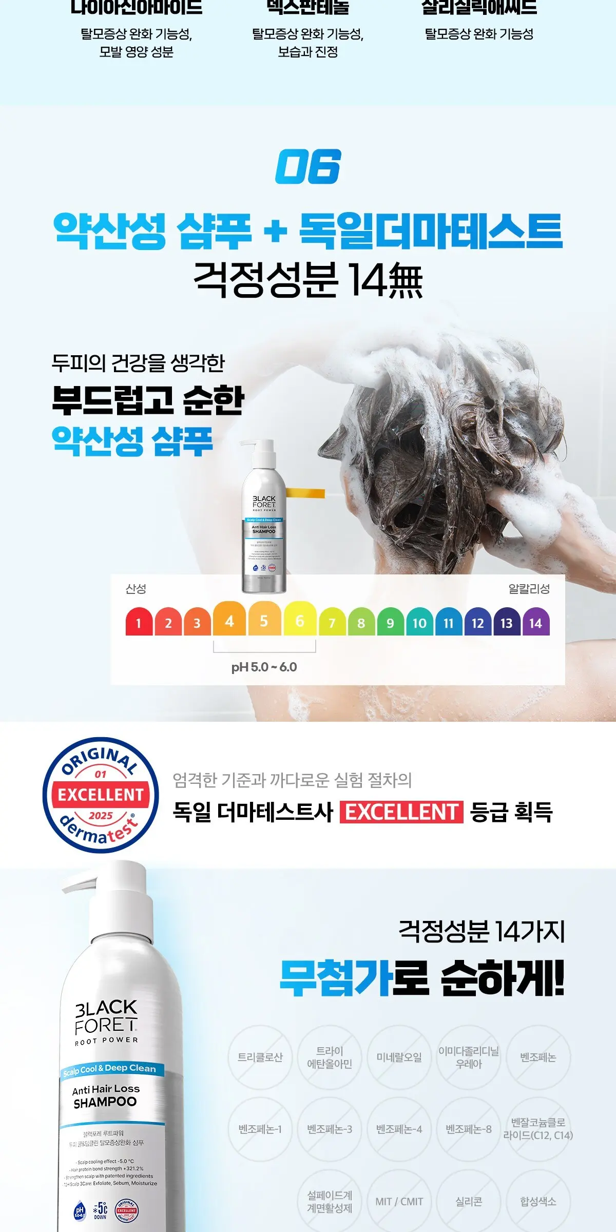 BLACK FORET Root Power Scalp Cool & Deep Clean Anti Hair Loss Shampoo 500ml Detail