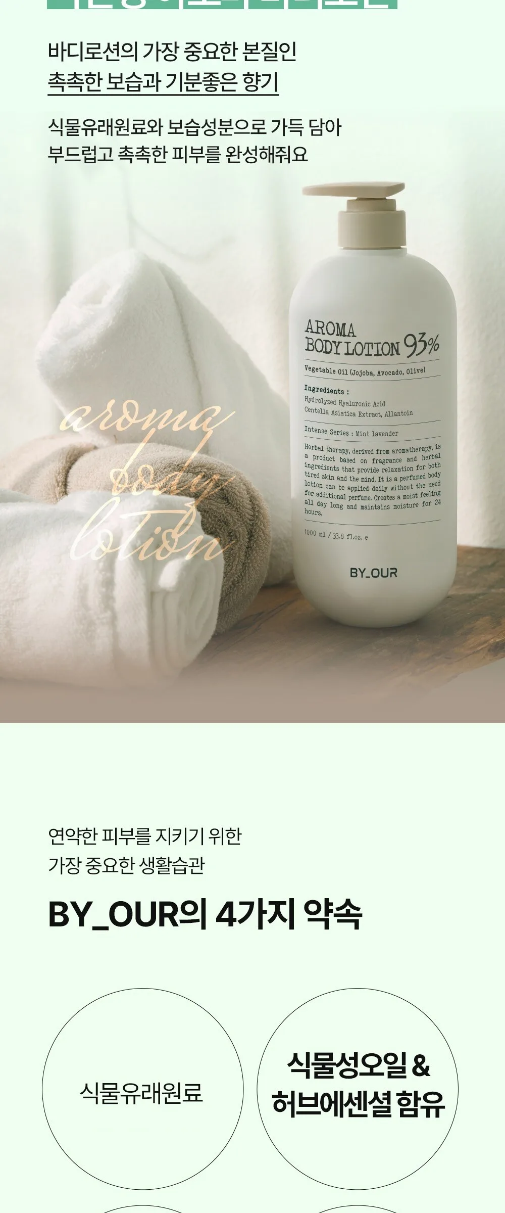 BY_OUR AROMA BODY LOTION 93% Mint Lavender 1L Detail