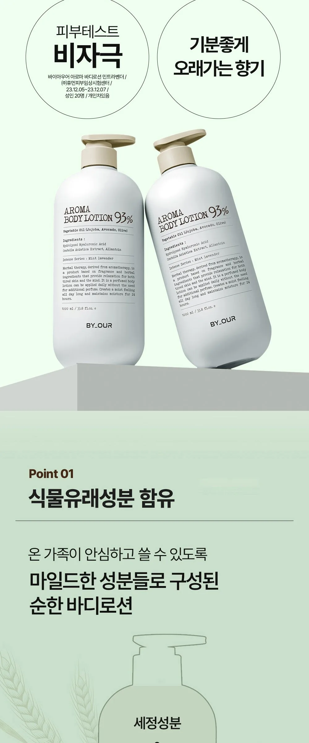 BY_OUR AROMA BODY LOTION 93% Mint Lavender 1L Detail