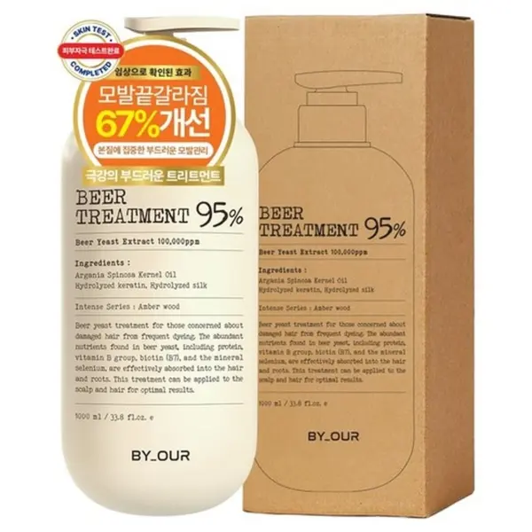 BY_OUR Beer Yeast Treatment 100,000ppm Protein Hair Treatment 1L