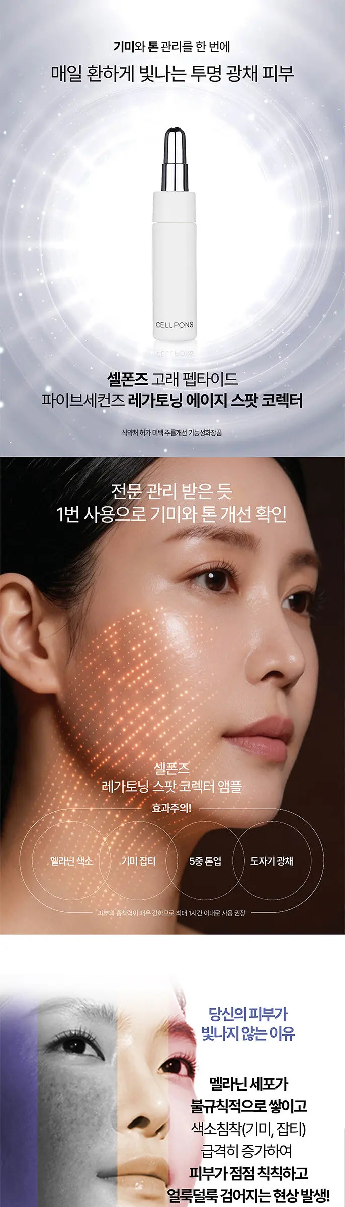 CELLPONS Melting Thread Lifting Ampoule 6 weeks + Legatoning Age Spot Corrector 2 bottles Set Detail