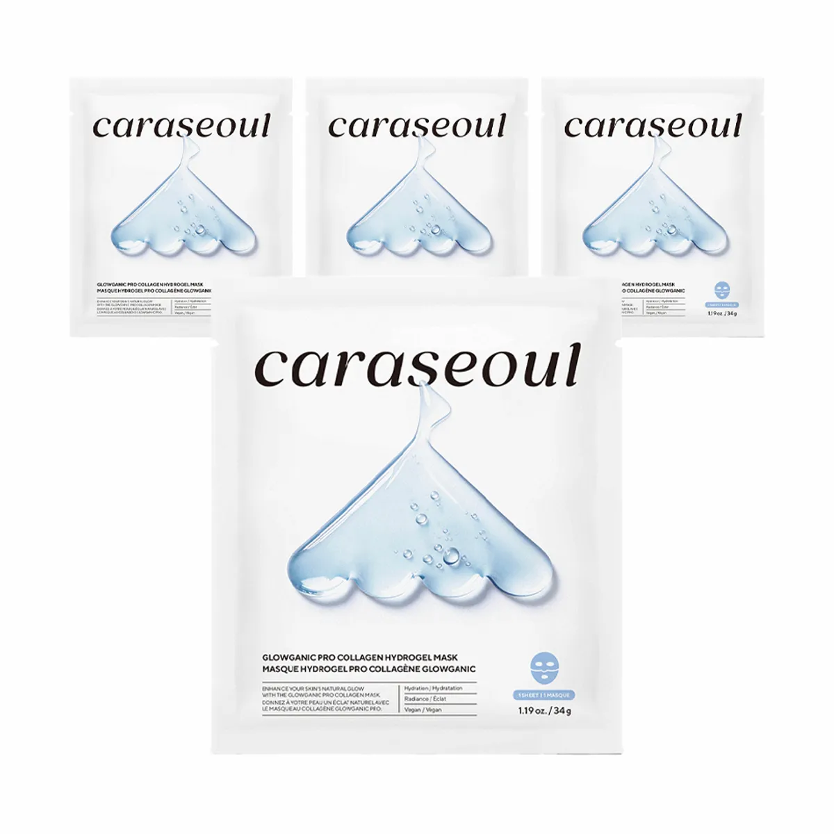 caraseoul Glowganic Pro Collagen Hydrogel Mask 34g x 4ea