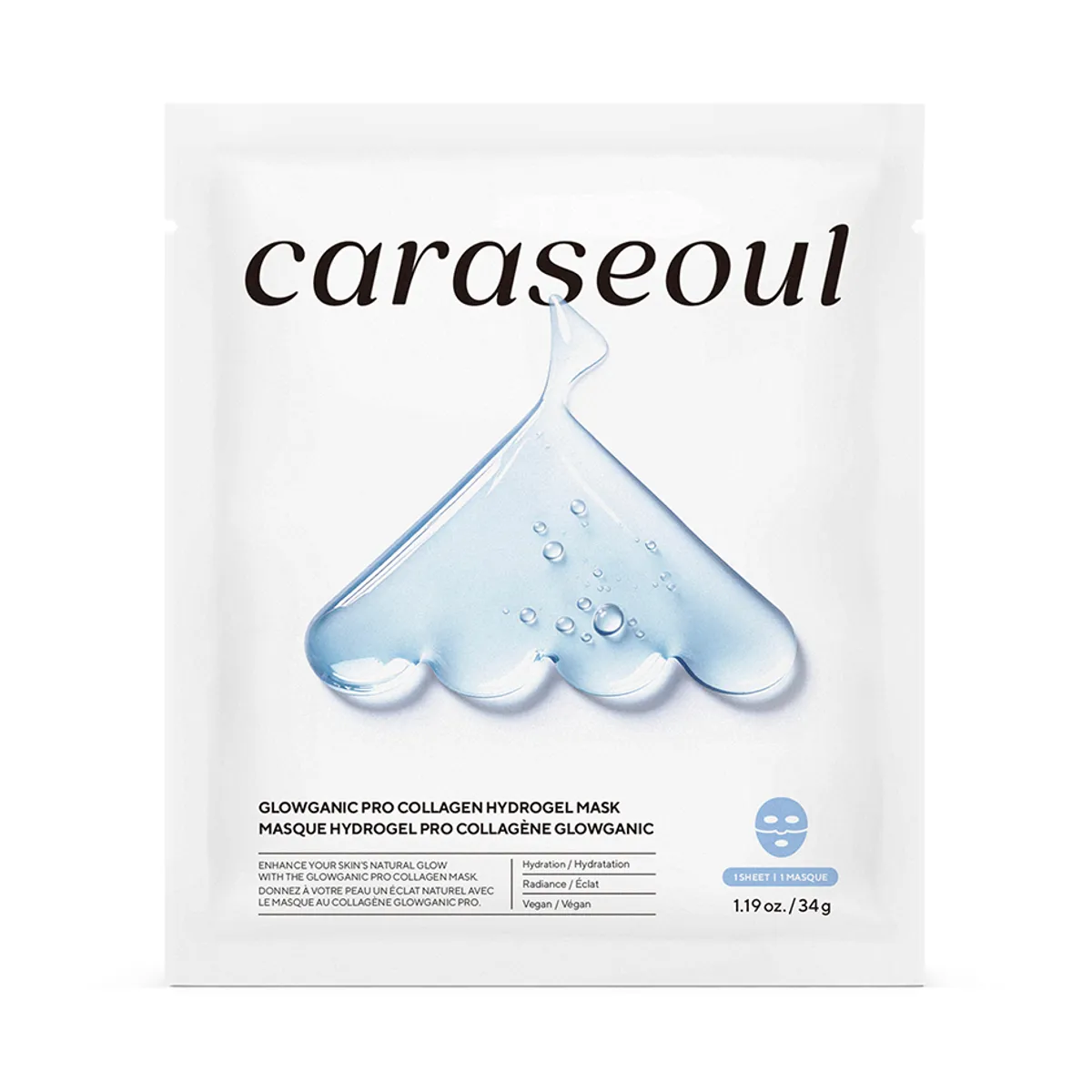 caraseoul Glowganic Pro Collagen Hydrogel Mask 34g x 4ea