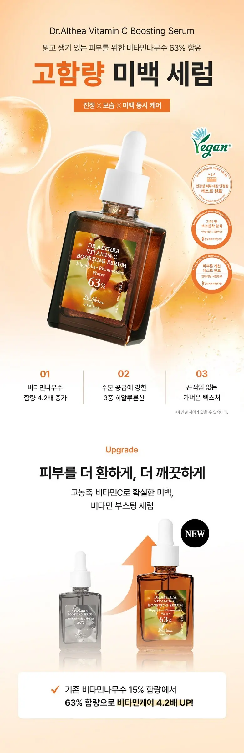 Dr.Althea Vitamin C Boosting Serum 30ml | Vegan, 63% Hippophae Rhamnoides Water Detail
