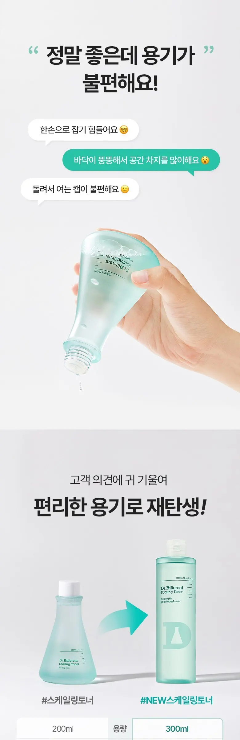 Dr.Different Scaling Toner 300ml - For Oily Skin, pH Balancing Formula Detail