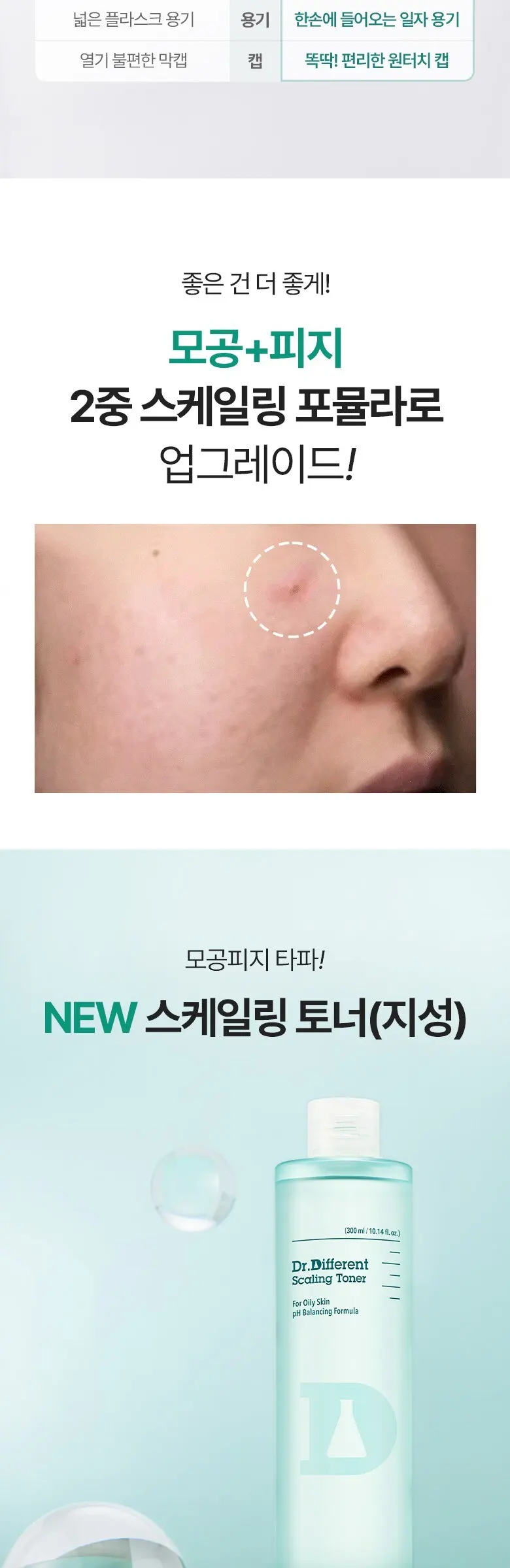 Dr.Different Scaling Toner 300ml - For Oily Skin, pH Balancing Formula Detail