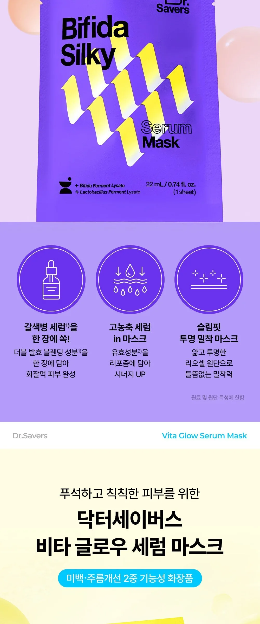 Dr. Savers Vita Glow Serum Mask 20mL 10 Sheets Detail