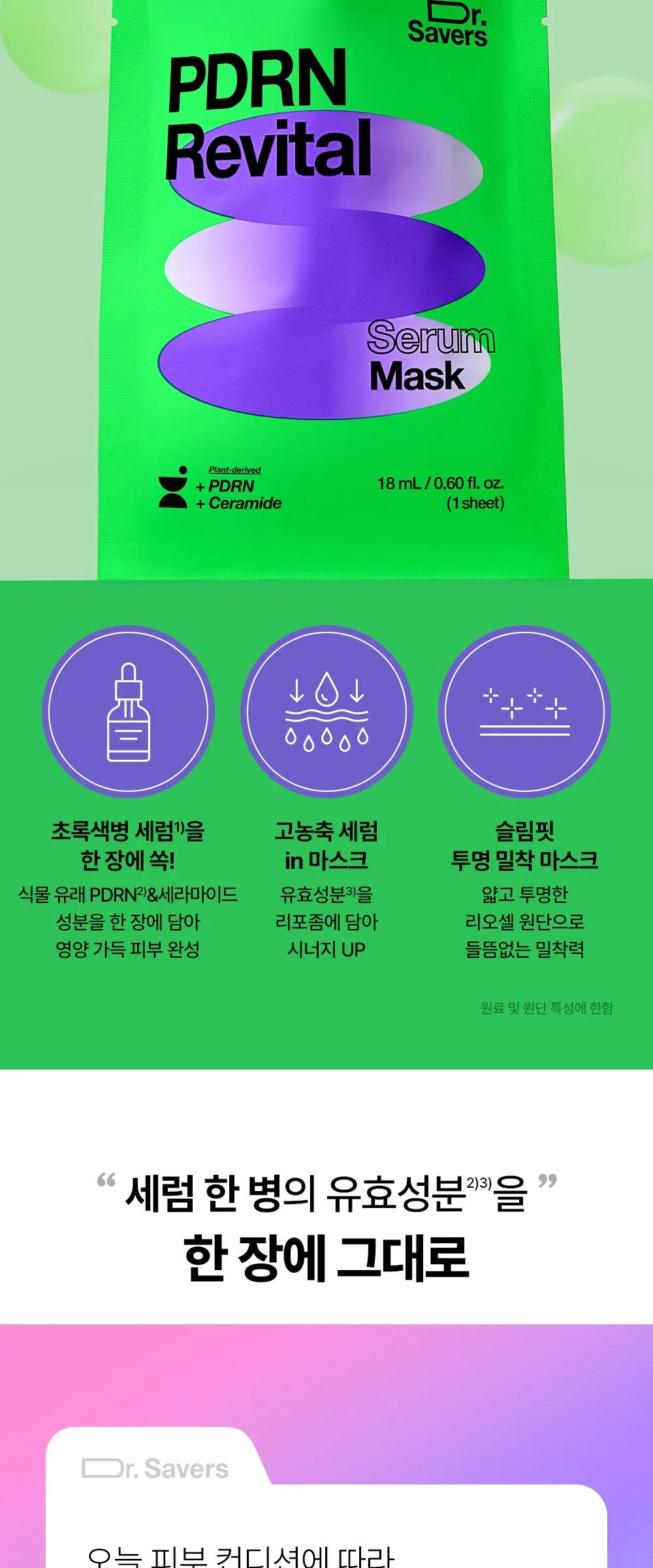 Dr. Savers Vita Glow Serum Mask 20mL 10 Sheets Detail