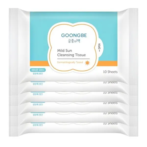 GOONGBE Mild Sun Cleansing Tissue 10 Sheets x 6ea