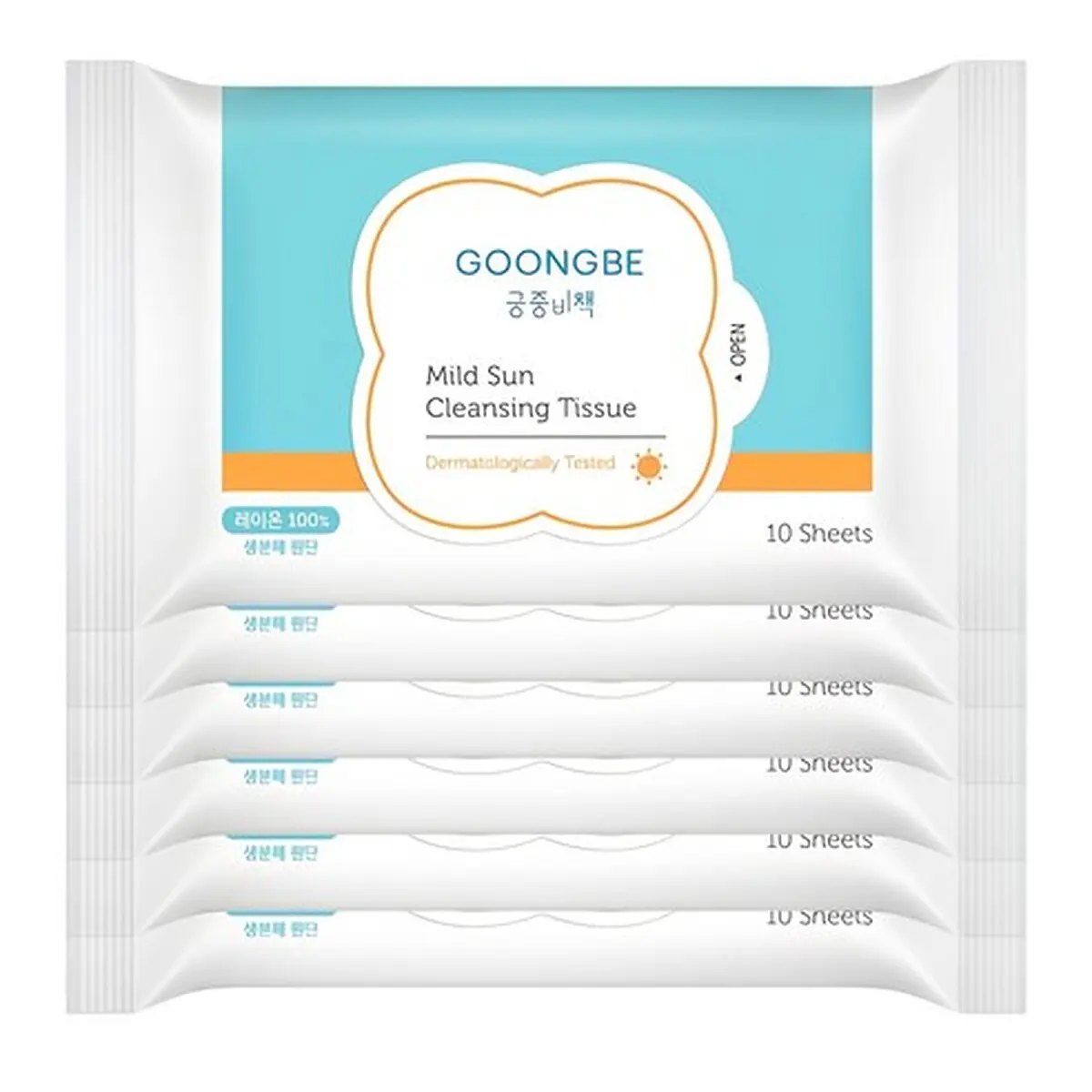 GOONGBE Mild Sun Cleansing Tissue 10 Sheets x 6ea