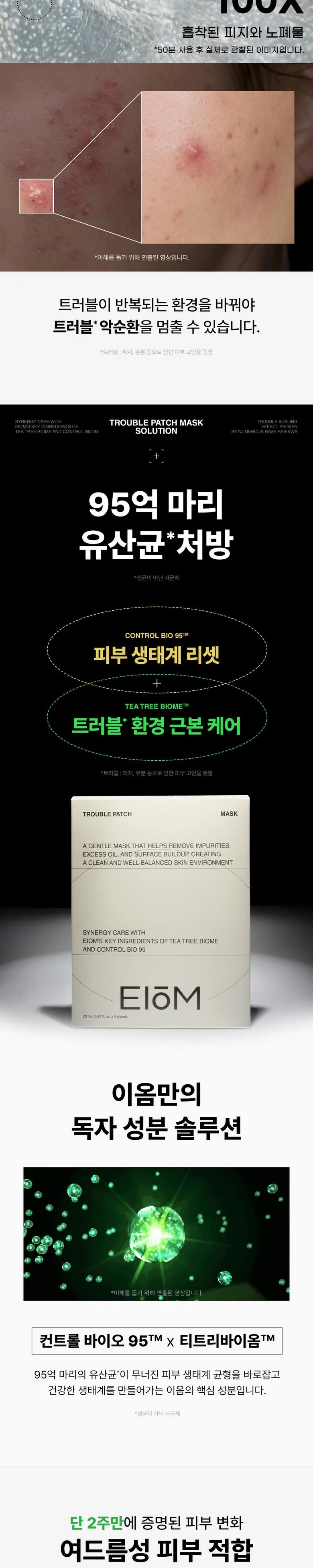 EiOM Trouble Patch Mask 20ml 4 Sheets Detail