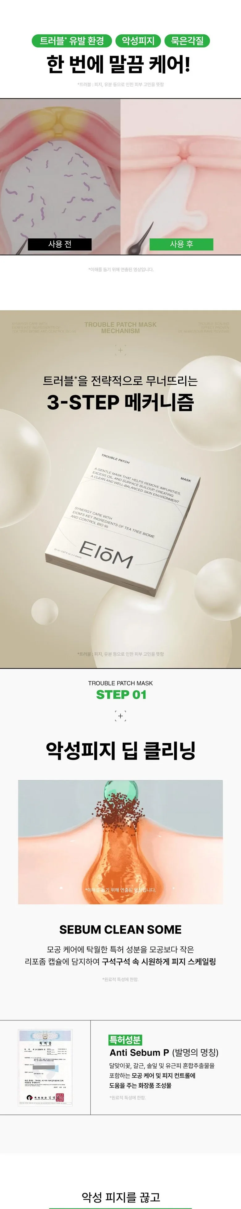 EiOM Trouble Patch Mask 20ml 4 Sheets Detail