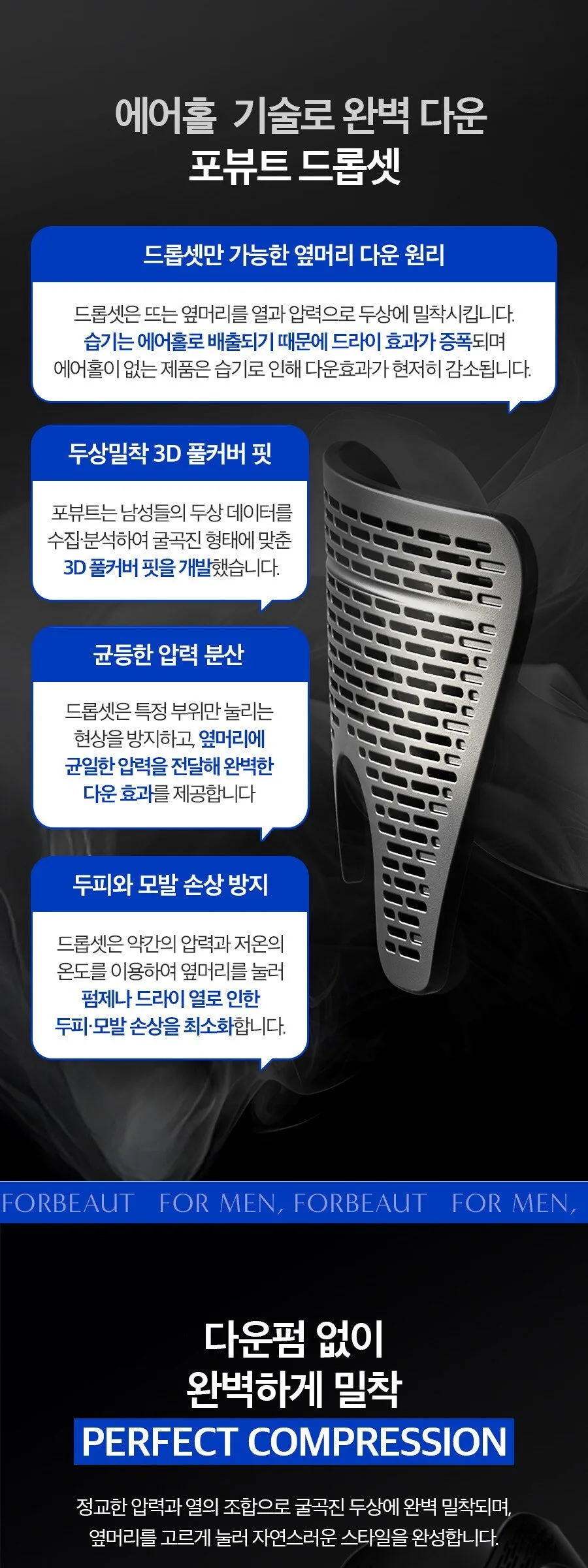 F: B FORBEAUT Men's Side Hair Press Drop Set 1pc Detail
