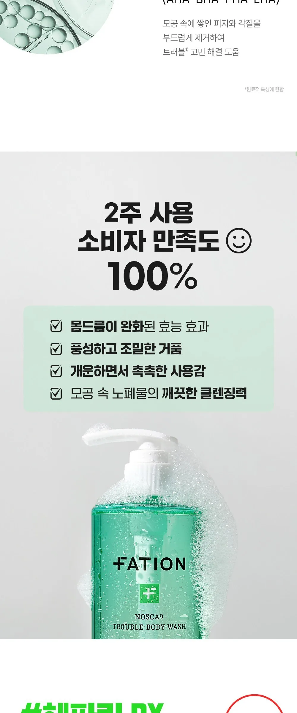 FATION NOSCA9 Trouble Body Wash 1L Detail