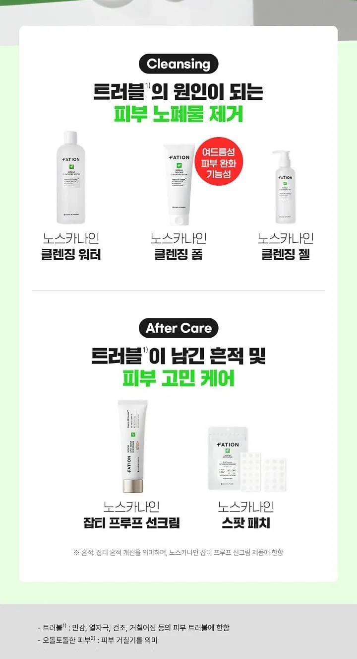 FATION NOSCA9 Trouble Cleansing Foam 150ml 2 Pack Detail