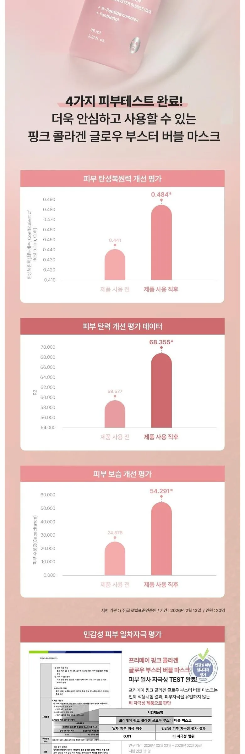 freemay LIFTING PINK COLLAGEN GLOW BOOSTER BUBBLE MASK 95ml Detail