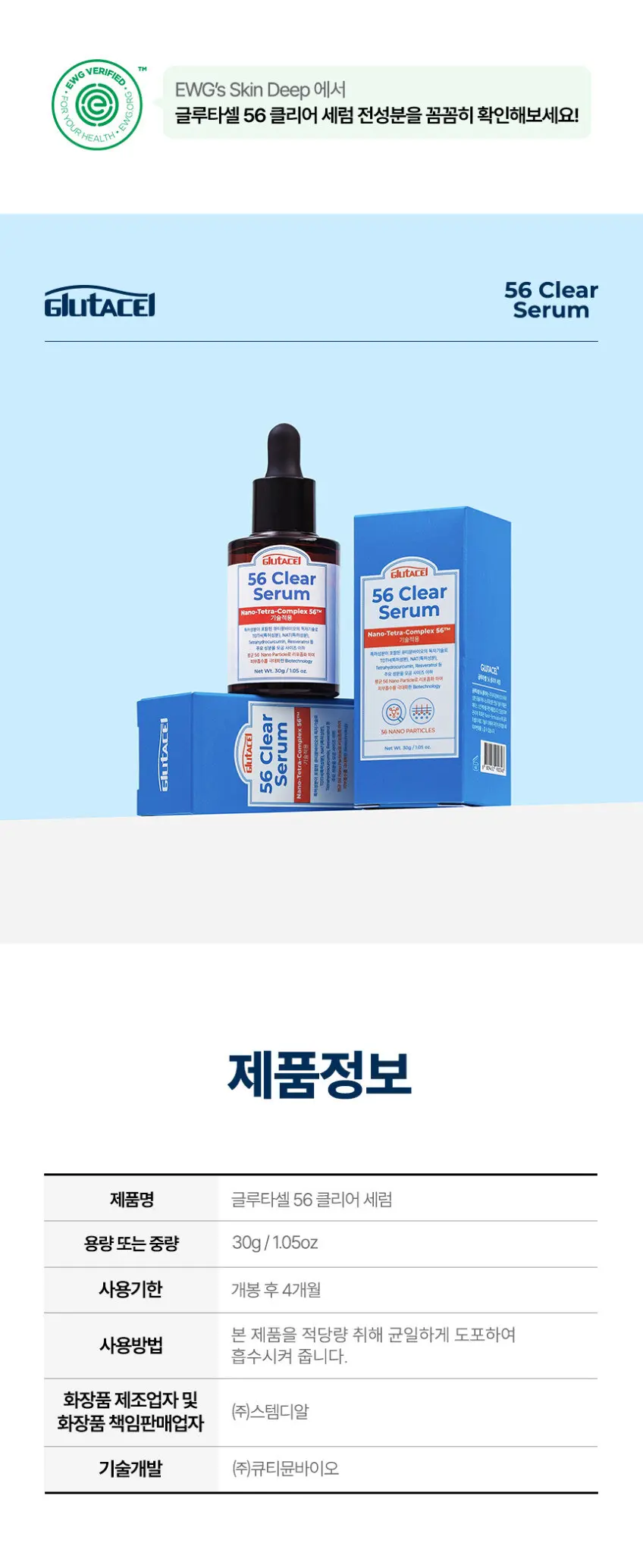 Glutacel 56 Clear Serum 30g, Trouble Soothing & Sebum Reduction, 3+1 Event Detail