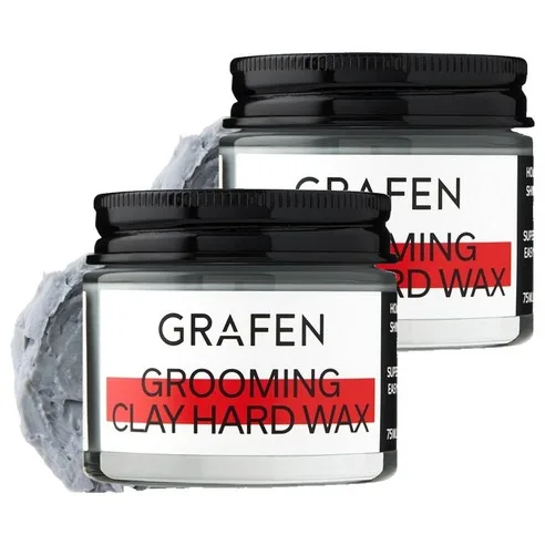 GRAFEN GROOMING CLAY HARD WAX 75ml x 2pack - Strong Hold Hair Styling Wax