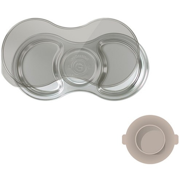 Gromimi Stainless Steel 3-Compartment/5-Compartment Food Tray with Silicone Suction Pad