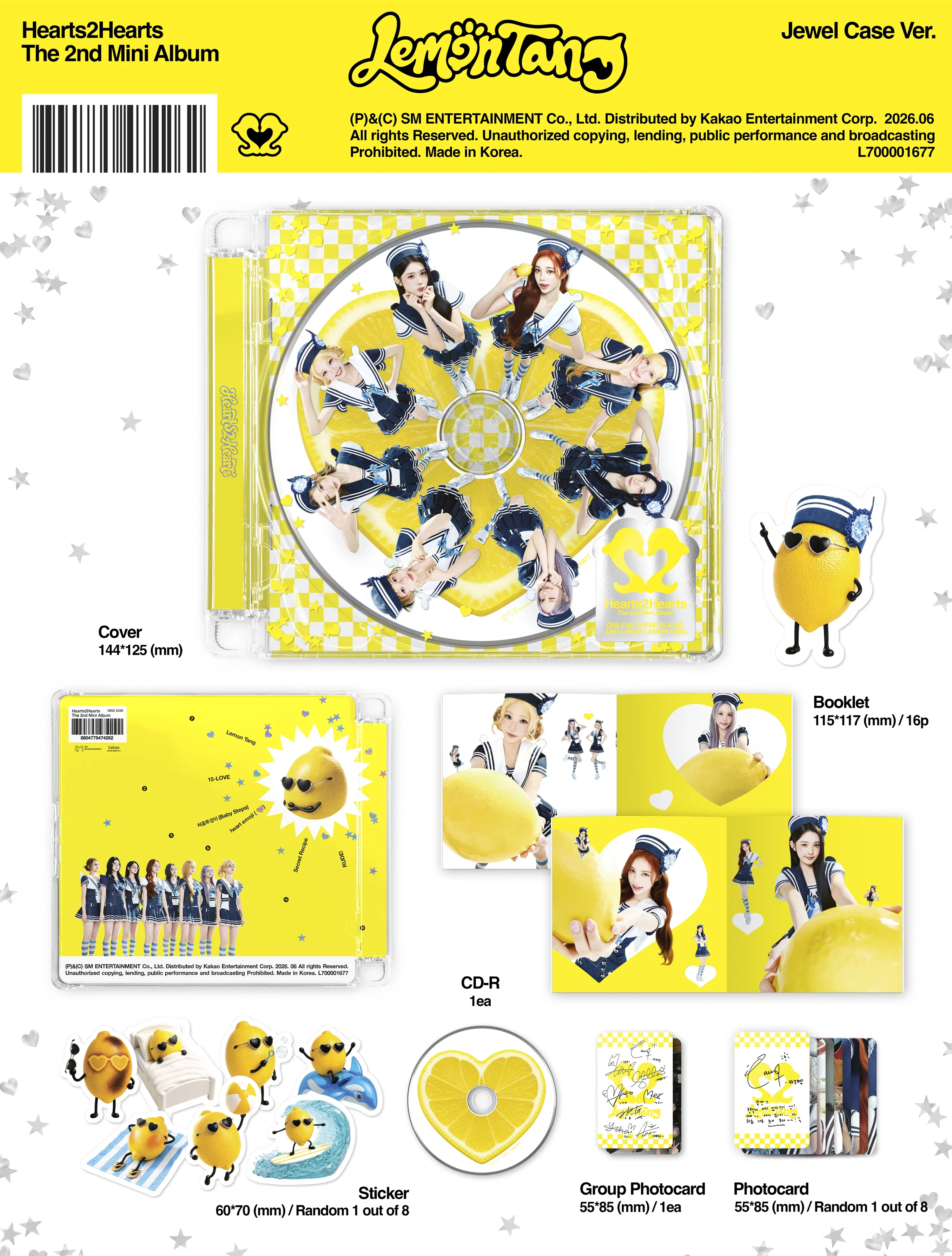 Hearts2Hearts - Mini Album 2nd [Lemon Tang] Jewel Case Version Detail