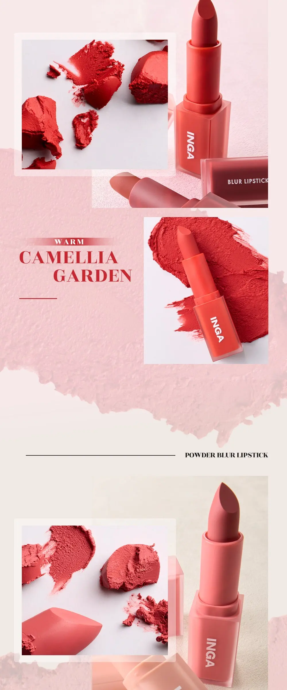 INGA Powder Blur Lipstick - 쿨리쉬 체리 (1pc) Detail