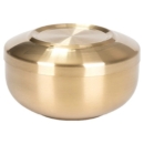 KitchenArt Titanium Double-Walled Brass Bowl with Lid, Gold