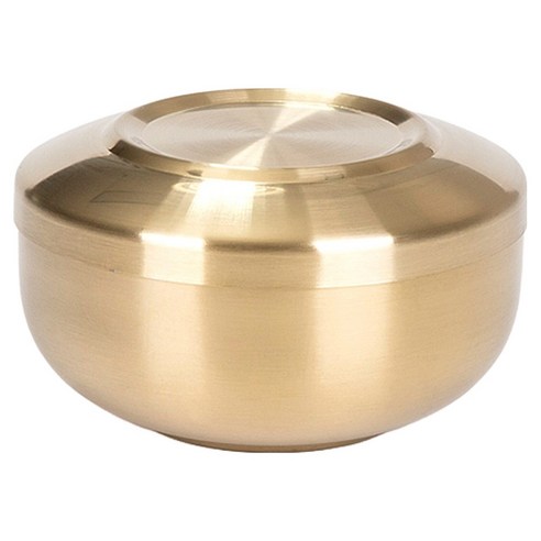 KitchenArt Titanium Double-Walled Brass Bowl with Lid, Gold