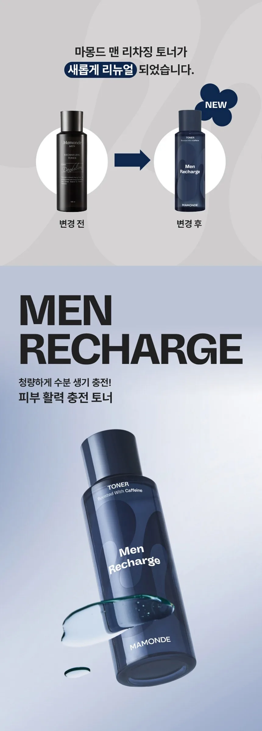 Mamonde Men Recharge Toner Boosted With Caffeine Detail