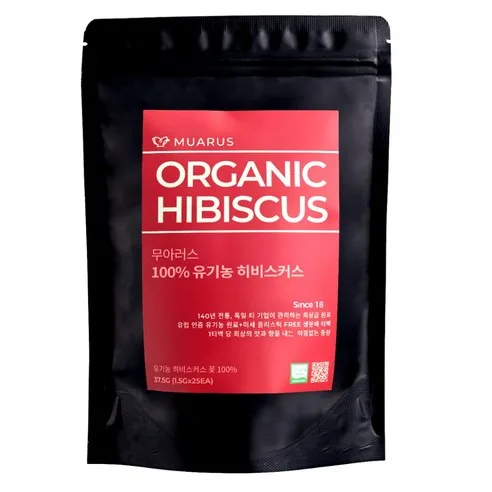 MUARUS Organic Hibiscus Microplastic Free Tea Bags 37.5g (1.5g x 25 bags)